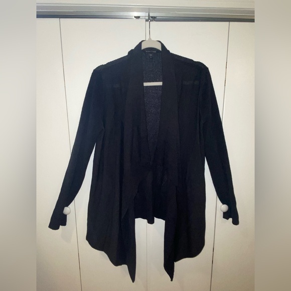 Eileen Fisher Cotton/Linen Blend Waterfall Open Front Cardigan - Picture 1 of 6